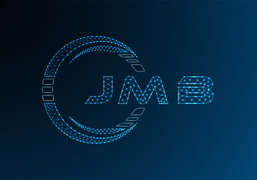 JMB low poly letter logo vector design. JMB lower poly logo design. Low poly logo.