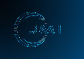 JMI low poly letter logo vector design. JMI lower poly logo design. Low poly logo.