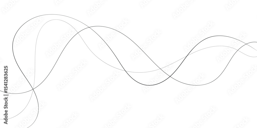 Poster technology abstract lines on white background. undulate grey wave swirl, frequency sound wave, twist