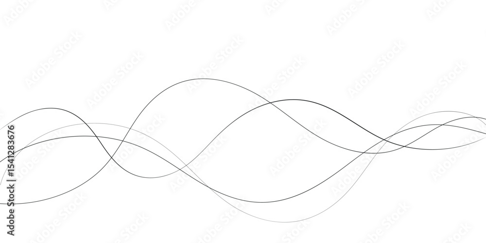 Poster technology abstract lines on white background. undulate grey wave swirl, frequency sound wave, twist
