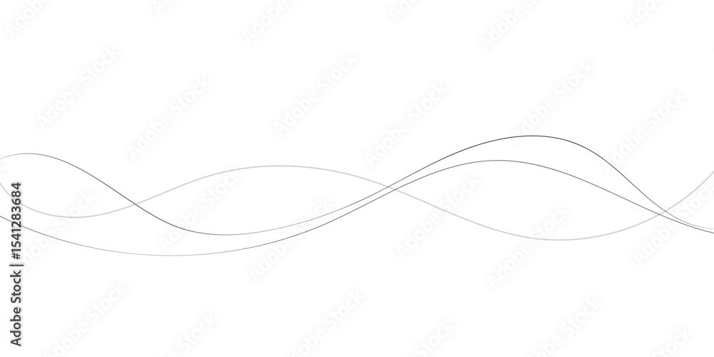 Poster technology abstract lines on white background. undulate grey wave swirl, frequency sound wave, twist