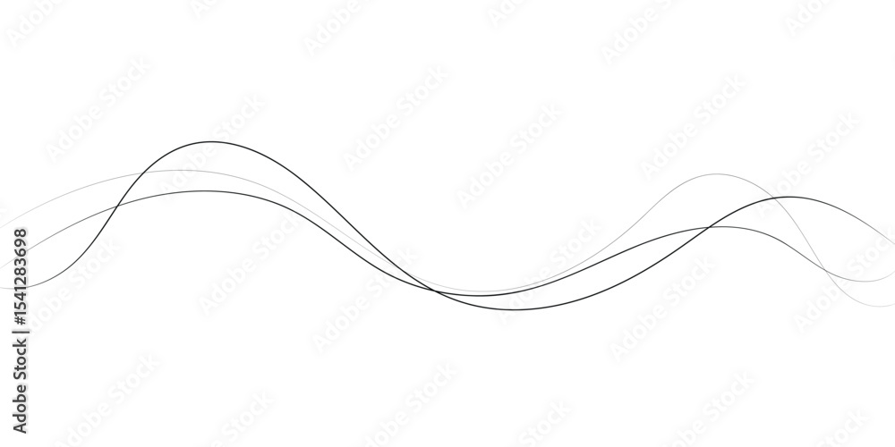 Poster technology abstract lines on white background. undulate grey wave swirl, frequency sound wave, twist