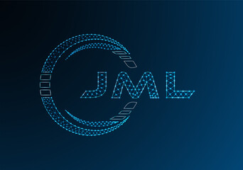 JML low poly letter logo vector design. JML lower poly logo design. Low poly logo.