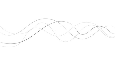 Technology abstract lines on white background. Undulate Grey Wave Swirl, frequency sound wave, twisted curve lines with blend effect	