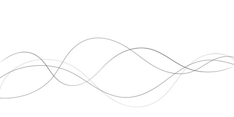 Technology abstract lines on white background. Undulate Grey Wave Swirl, frequency sound wave, twisted curve lines with blend effect	