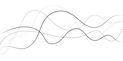 Technology abstract lines on white background. Undulate Grey Wave Swirl, frequency sound wave, twisted curve lines with blend effect	