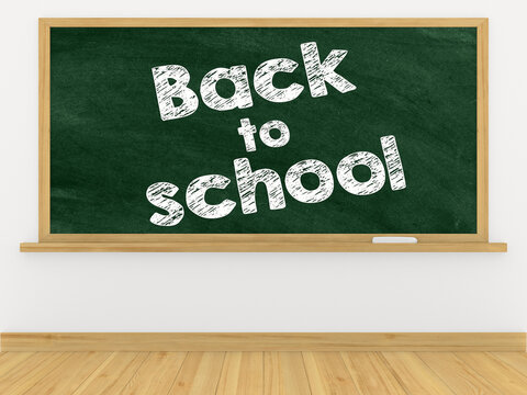 Blackboard in classroom. 3D illustration