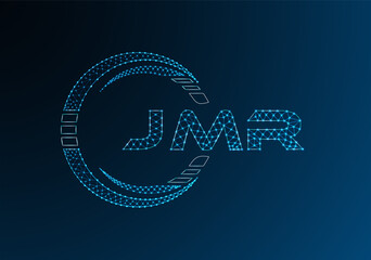 JMR low poly letter logo vector design. JMR lower poly logo design. Low poly logo.