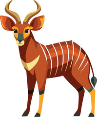 Modern and creative vector illustration of Bongo antelope, Cute graphics art of Bongo antelope, Bongo antelope vector art design