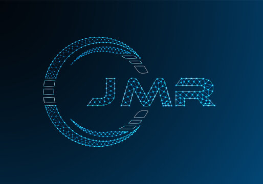 JMR low poly letter logo vector design. JMR lower poly logo design. Low poly logo.