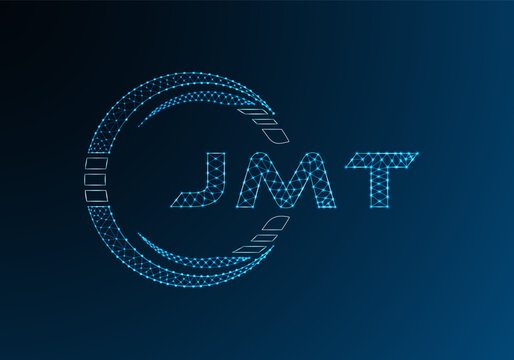 JMT low poly letter logo vector design. JMT lower poly logo design. Low poly logo.