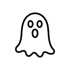 Simple line art ghost halloween icon