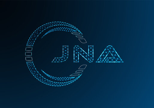 JNA low poly letter logo vector design. JNA lower poly logo design. Low poly logo.