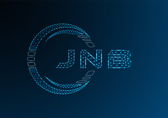 JNB low poly letter logo vector design. JNB lower poly logo design. Low poly logo.