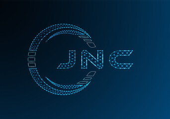 JNC low poly letter logo vector design. JNC lower poly logo design. Low poly logo.