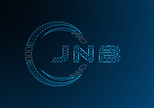 JNB low poly letter logo vector design. JNB lower poly logo design. Low poly logo.
