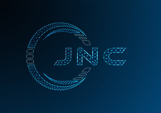 JNC low poly letter logo vector design. JNC lower poly logo design. Low poly logo.