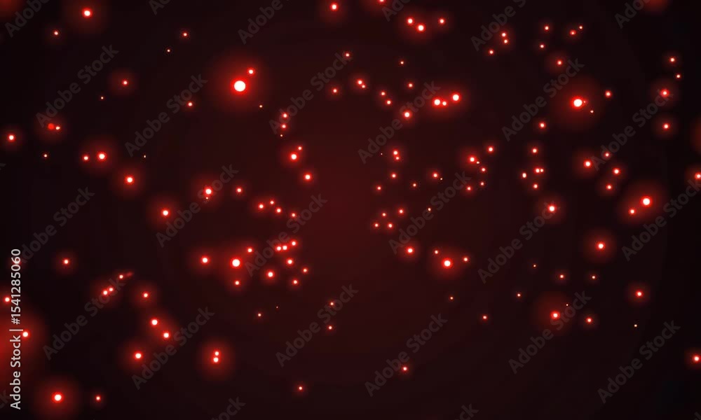 Wall mural abstract background with glowing red dots on a dark gradient surface