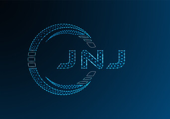 JNJ low poly letter logo vector design. JNJ lower poly logo design. Low poly logo.