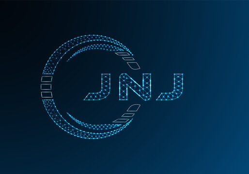 JNJ low poly letter logo vector design. JNJ lower poly logo design. Low poly logo.