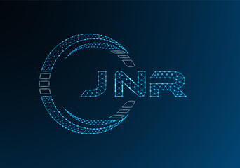 JNR low poly letter logo vector design. JNR lower poly logo design. Low poly logo.