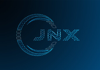 JNX low poly letter logo vector design. JNX lower poly logo design. Low poly logo.