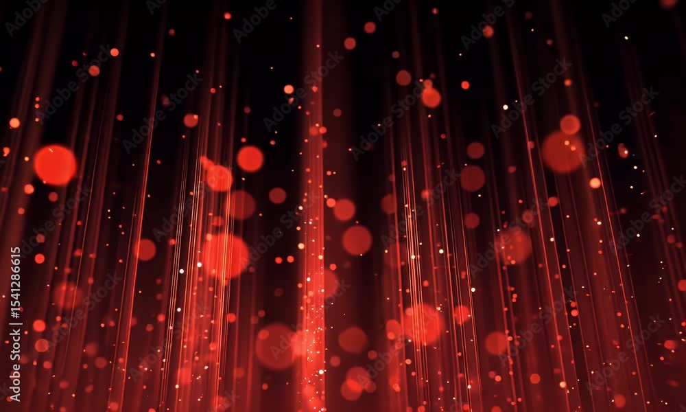 Canvas Prints red light rays and bokeh particles on a black background, rising upwards