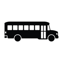 Black silhouette of a school bus icon
