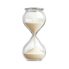 Hourglass sand timer classic symbol minimalistic flowing sand isolated on transparent background
