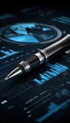 Obraz premium Pen on data graphs