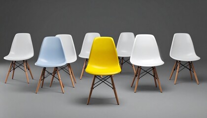 yellow chairs in a row
