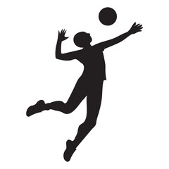 Volleyball Jump Serve Silhouette Vector Design