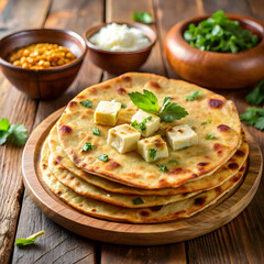 paneer paratha is a popular north indian flatbread