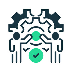 Teamwork Line Icon, Outline Symbol for Collaboration, Group Work, Business Partnership, Corporate Synergy, and Effective Communication. Vector Sign Icon