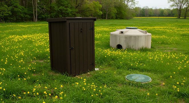 Septic System Components in Rural Field