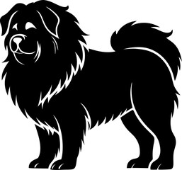 Tibetan Mastiff  black silhouette vector icon