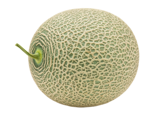 Fresh whole cantaloupe melon isolated on PNG background showing texture and stem, cantaloupe, melon, fruit, fresh, ripe, food, produce, healthy, isolated, black background, studio shot, close up, text