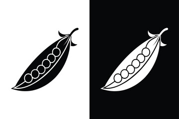 Peas Icon Silhouette. Classic Vector Design for Healthy Food Concepts