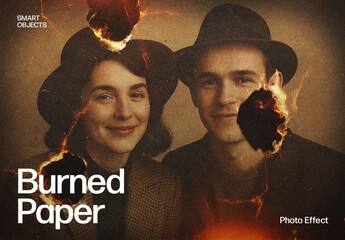 Burnt Paper Effect Template with Burned Paper Edges
