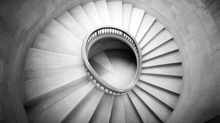 Obraz premium Spiral Staircase in Light Gray