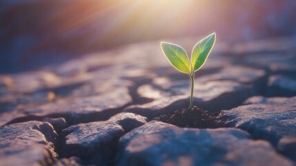 Sprout in Cracked Earth