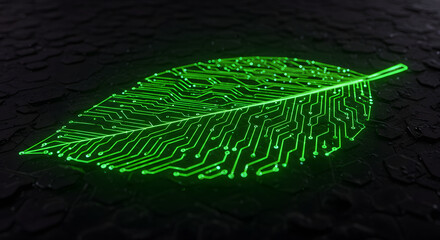 Digital circuit leaf merging nature and electronics