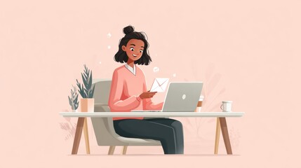 Person working at a desk with a laptop and documents