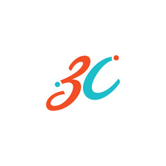 Fun and Bold Retail Logo ZC logo company template. Letter z and c logotype. Set different classic serif lettering and modern bold text with design elements. Initial font typography.