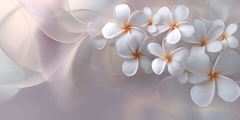 Obraz premium White flowers floating on water with a white background