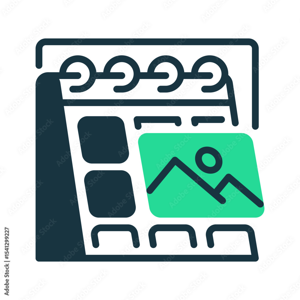 Poster content calendar line icon. linear style sign for mobile concept and web design. outline vector icon