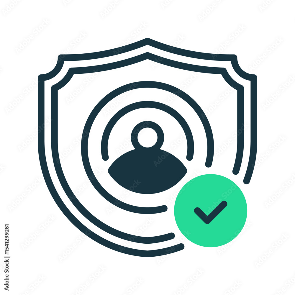 Poster data protection line icon. linear style sign for mobile concept and web design. outline vector icon.