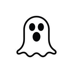 Simple cartoon ghost halloween icon illustration