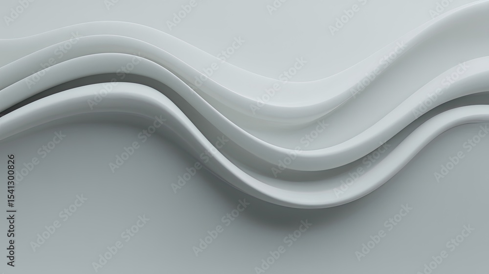 Poster smooth curved lines on soft gray background for modern design