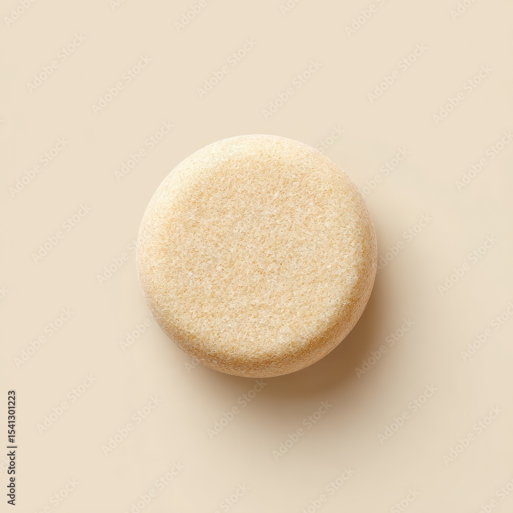 Poster minimalist beige round object on soft neutral background